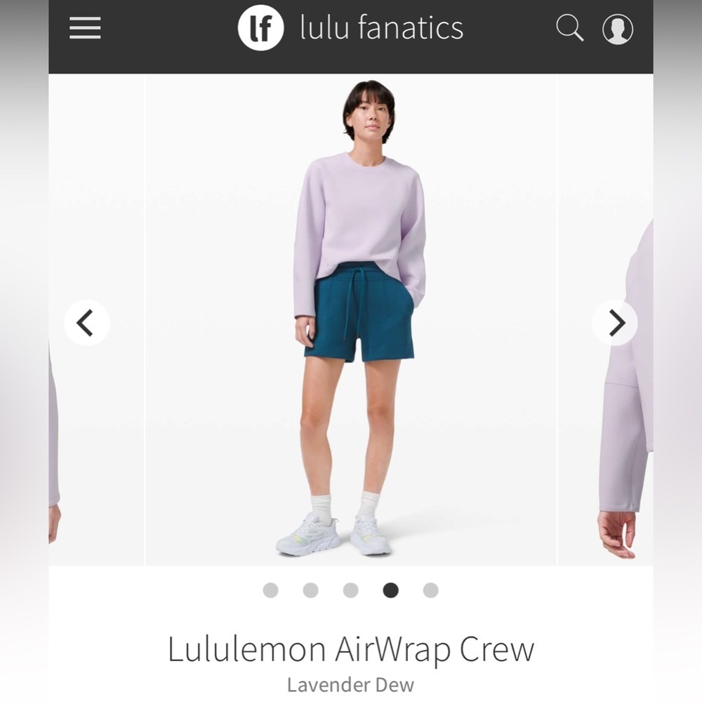 Lululemon AirWrap Crew Sweatshirt in Lavender Dew Size 8